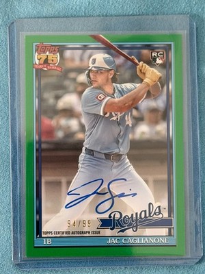 2026 TOPPS SERIES 1 JAC CAGLIANONE ROOKIE RC GREEN #/99 ON CARD