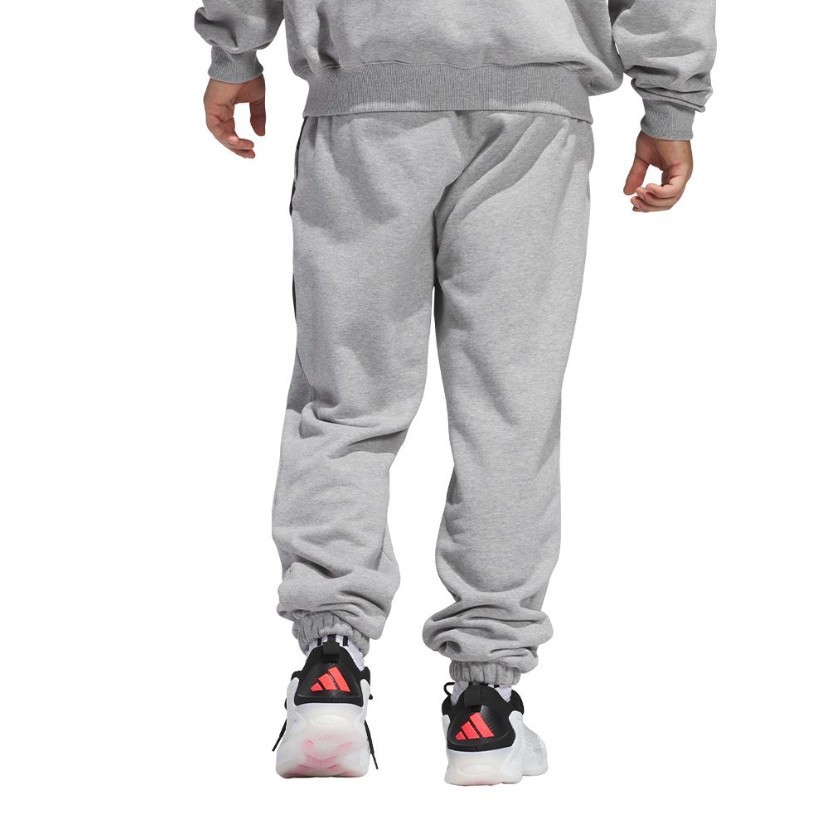 Adidas Anthony Edwards Believe That Foudation Fleece Pants Medium Grey JC7848 thumbnail 2