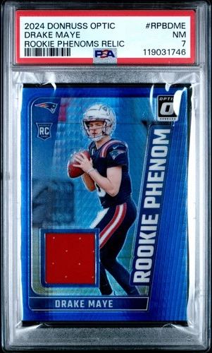 2024 PANINI DONRUSS OPTIC RC PHENOMS RELICS #RPBDME DRAKE MAYE PSA 7