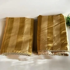 2 Victoria’s Classics Regal Gold Striped Euro Pillow Sham Cover Braided 26x25