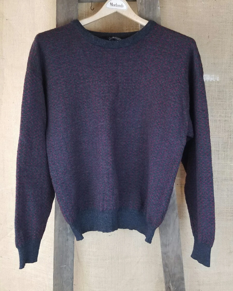 Vtg Ottimo men L virgin wool cowl neck sweater Italy costal Academia Minimalist