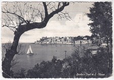 GENOVA CITTÀ 669 STURLA - CAPO SANTA CHIARA Cartolina VIAGGIATA 1954 - SCIUPATA!
