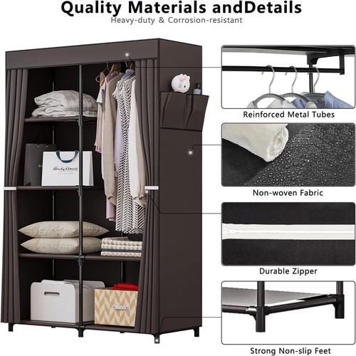 Guardador De Ropa Para Habitacion Closet Ropero Gabinete Portatil Modular NEW US - Picture 2 of 6