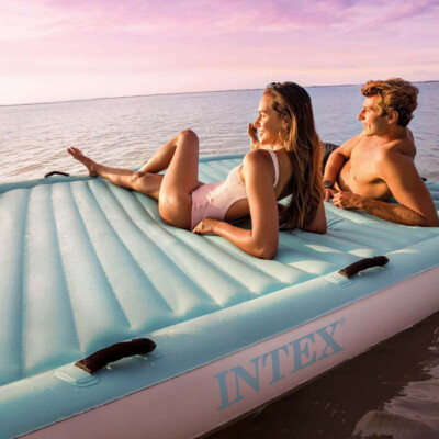 INTEX Water Lounge Wasser Badeinsel Badeplattform Boot 310x183cm Luftmatratze
