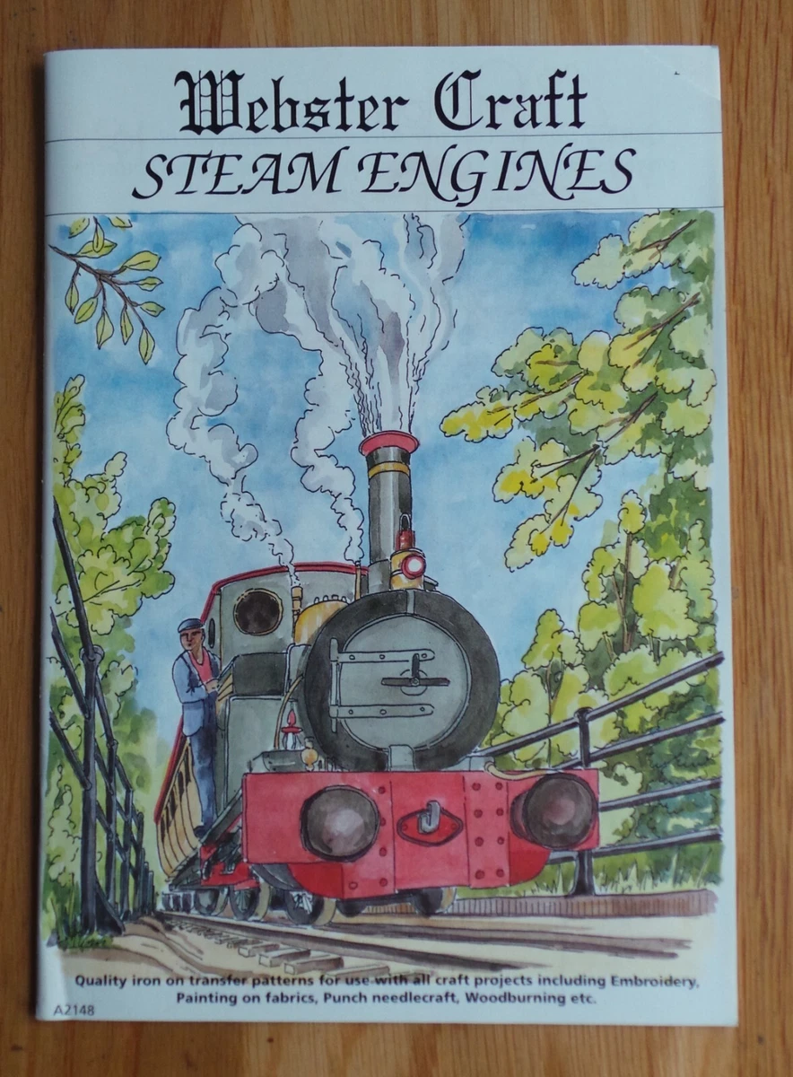 Libro de transferencias vintage TRAINS hierro sobre bordado 12 páginas pirografía A4