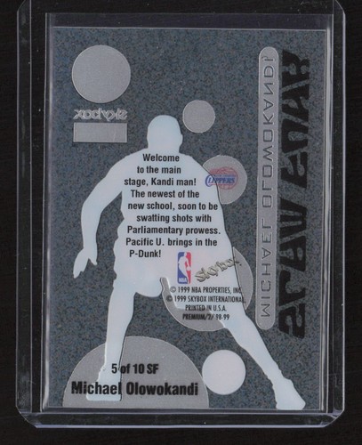 1998-99 SkyBox Premium #5 SF Michael Olowokandi Slam Funk SSP - Picture 2 of 2