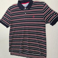 Brooks Brothers 1818 Performance Polo Shirt Men's Large Blue Stripe Original Fit