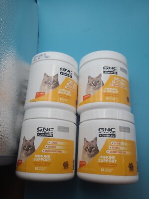 4 X Gnc Pet Wellness Advance All Cats Immune Support 60 Soft Chews exp 11/23