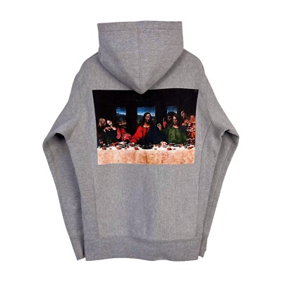 RARE FIND** Supreme 2012 Last Supper Hoodie Size L Heather Grey | eBay