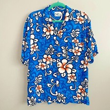 EUC Vintage 90's Tropical Breeze Hawaiian Floral Hibiscus S/S Shirt Men's Size M
