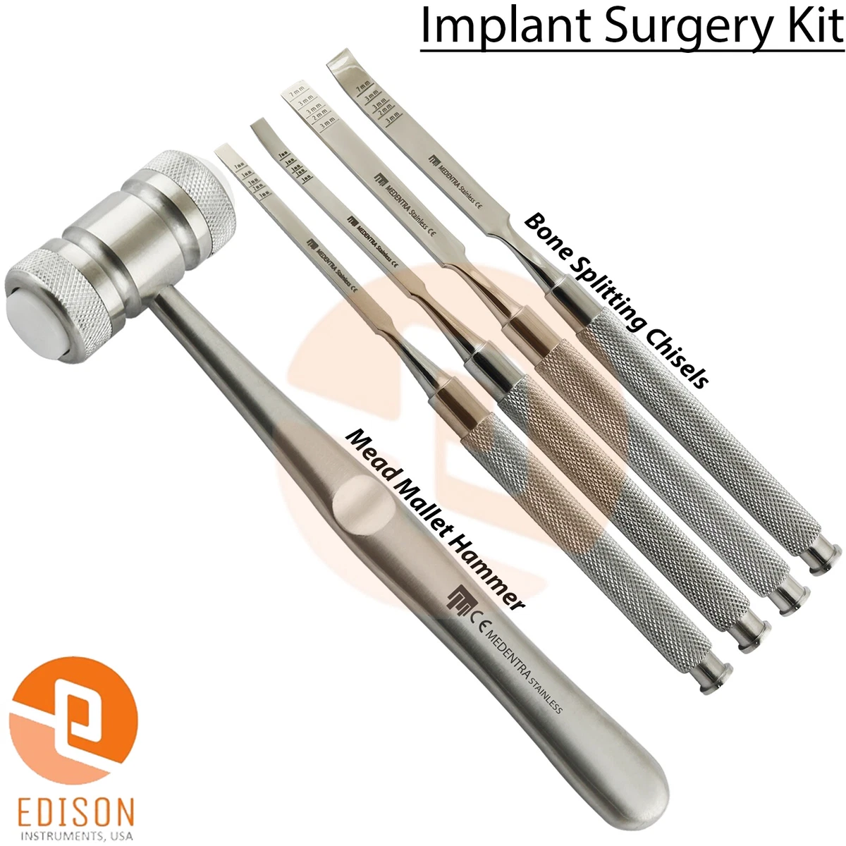 Dental Bone Ridge Splitting Chisels Expansion Grafting Surgical Mallet Hammer CE