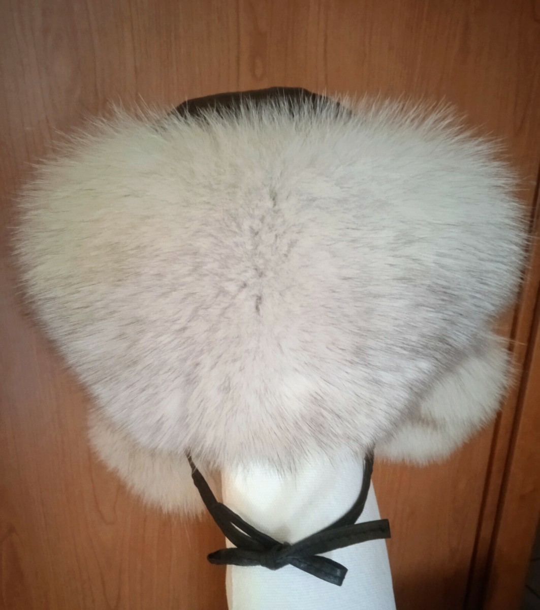 Beautiful genuine ABC FUR Polar fox leather hat .RARE  display picture 3