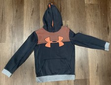 Under Armour Cold Gear Boys Hoodie, YLG Grey and Orange
