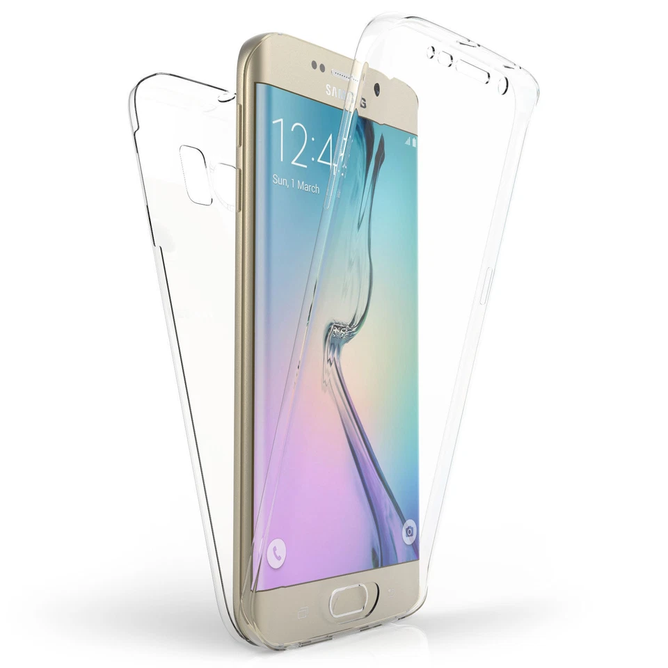 2 Pack of Front and Back protection Gel Skin Case Cover For SAMSUNG S10 S7 S8 S9 - Image 3 of 4