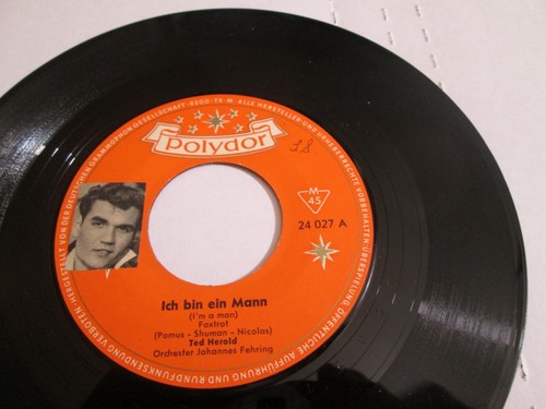 Ted Herold 7" GERMAN 45 + PS POLYDOR 24 027 Ich bin ein Mann (Fabian I`m a Man) - Picture 3 of 4