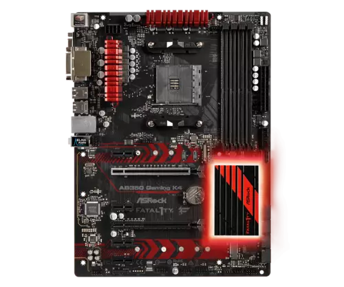 ASRock AB350 Gaming K4 Motherboard AMD B350 Socket AM4 DDR4 m.2 ATX D-Sub usb2.0
