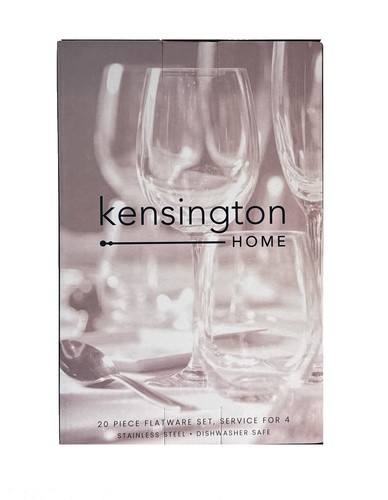 Kensington Home Euro Hammered 20pc 18/0 Stainless Steel Flatware Set for 4 GB - Picture 7 of 7