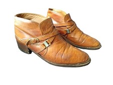 Vintage Distressed Leather Ankle Boots Men's Size 9/10 Made in Italy