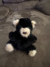 Vintage 1980s Genuine Mink Fur Plush Teddy Bear Stuffed Animal