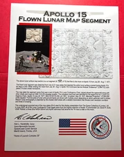 APOLLO 15 FLOWN TO THE MOON CUT LUNAR MAP RELIC ARTIFACT HISTORY CERTIFIED SCCS