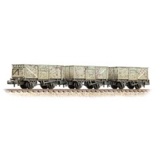 Graham Farish 377-235B N Gauge BR Grey 16T Steel Mineral Wagon Top Flap Doors 3-