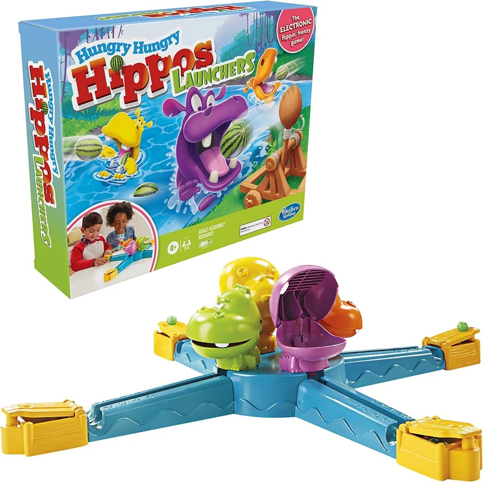Hungry Hungry Hippos Launchers Kids Party Family Board Game Ages 4+Box damaged - Image 2 of 4