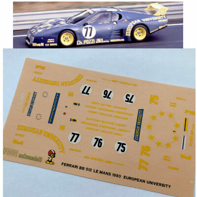 Planche De Décalcomanies 1/43 Ferrari 512 BB Le Mans Daytona FDS Automodelli Italie