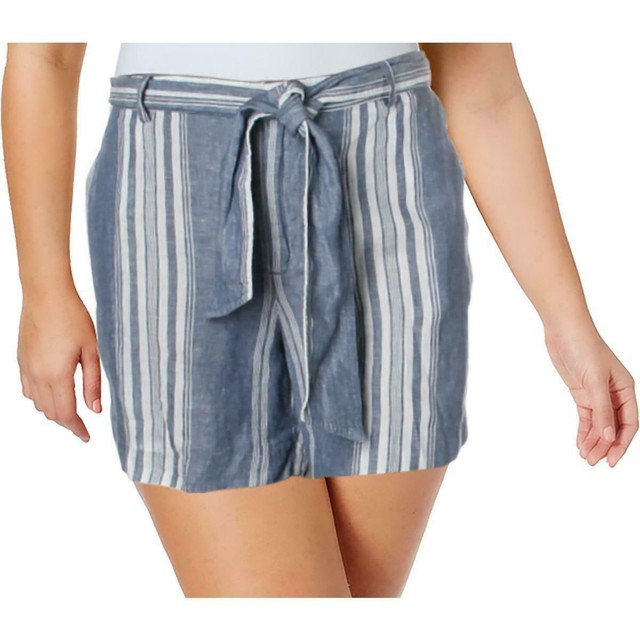 Lauren Ralph Lauren Womens Navy Linen Striped Daytime Casual Shorts 18 BHFO 2107 for sale online 