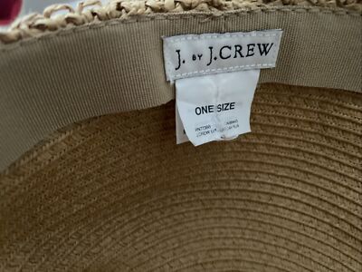 J By J Crew Womens Straw Hat Beach Pool Sun Wide Brim Floppy  display picture 1