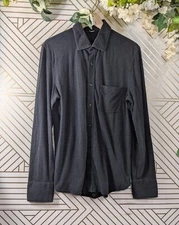 Kit & Ace Men's Button Up Shirt City Tech Charcoal Grey Long Sleeve Slim Sz Med