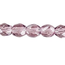 1 Strand Translucent Amethyst 3mm Czech Fire Polished Faceted Round Glass Beads