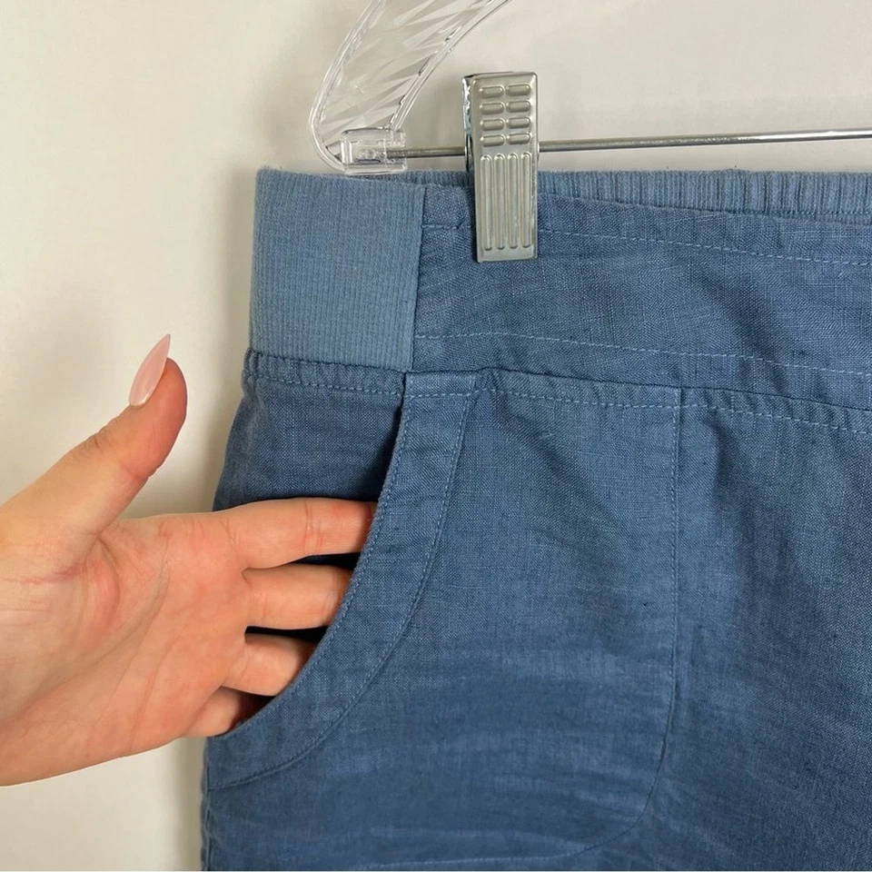 Fresh Produce Pantalones Cortos de Lino Talla 2XL Elástico Cintura Tirar On Azul Foto 3 de 4