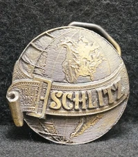 WG03117 *NOS* VINTAGE 1970s ***SCHLITZ*** BEER BOOZE COMPANY BELT BUCKLE