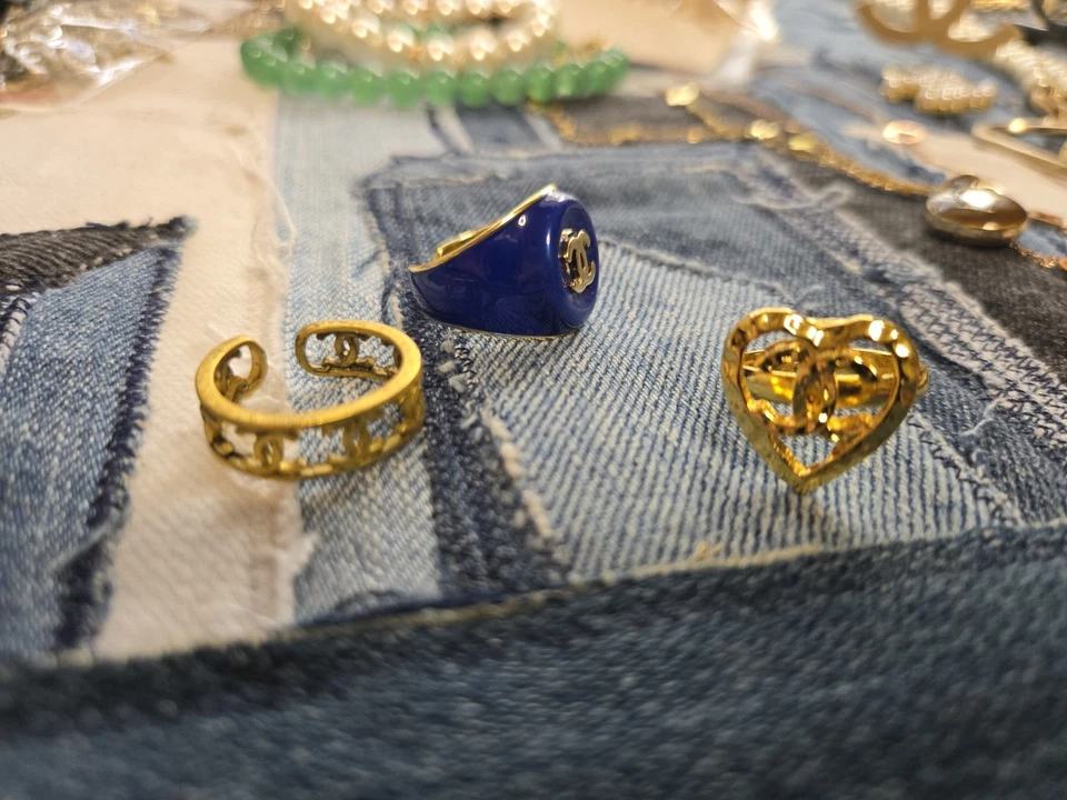 Lote de 3 anillos ajustables de oro de diseño Foto 4 de 4