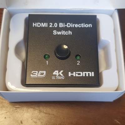 HDMI 2.0 Bi-Directional Switch 1x2/2x1 4K Ultra HD 3D Schwarz X000PV63ET