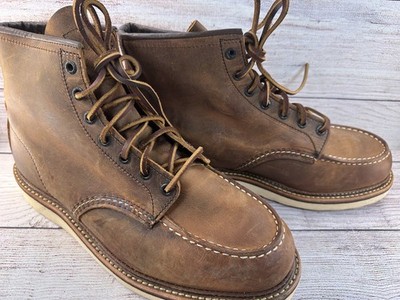 Red Wing Heritage Men's Brown Moc Toe Leather Work Boots Size 10.5 D