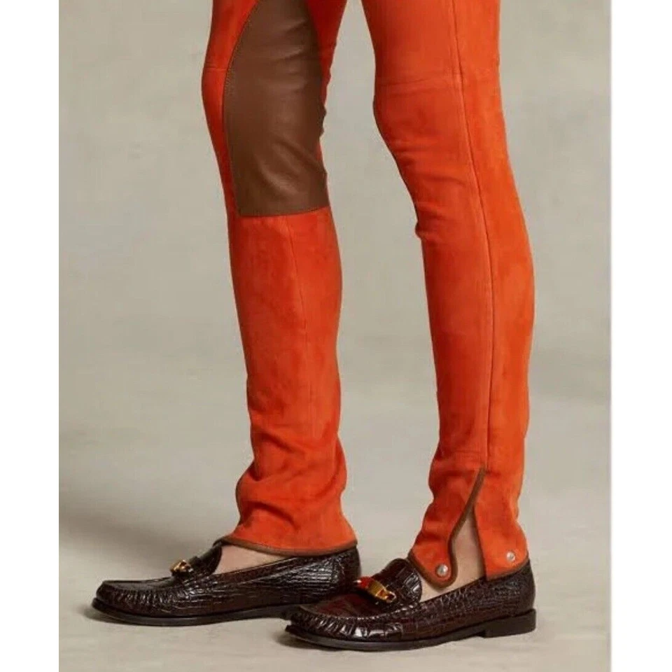 Polo Ralph Lauren Women’s Riding Leggings Lambskin Suede Jodhpur Size-S/Uk8 BNWT - Image 2 of 4