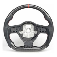 Real Carbon Fiber Steering Wheel Flat For Audi R8 Tt Tts Rs3 Ttrs Rs6 2008-2015