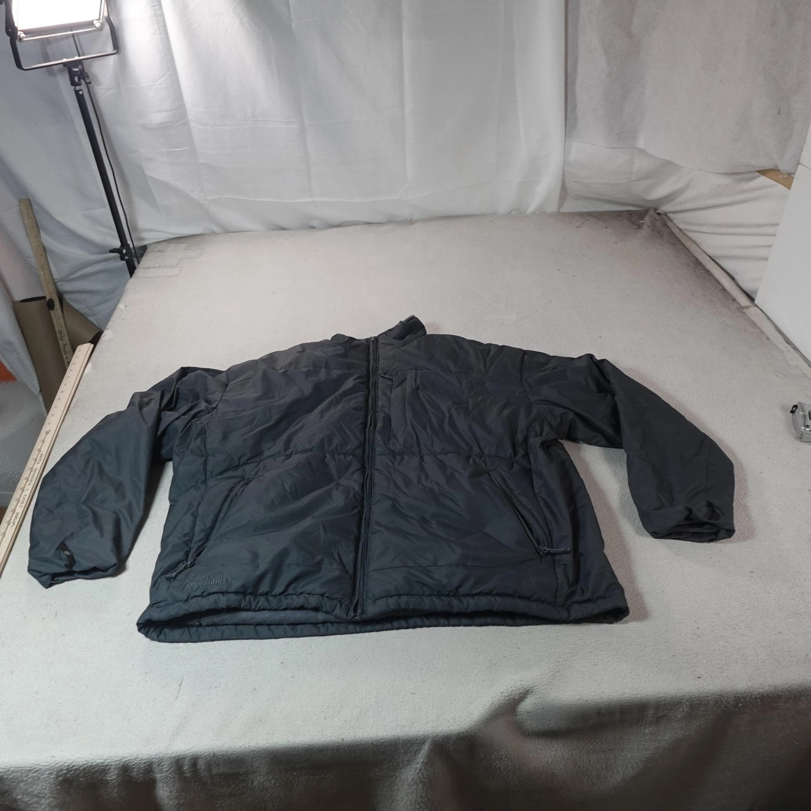 Columbia Jacket Mens 2XL Gray Puffer Interchange Insulated Ski Coat Snow SM7673