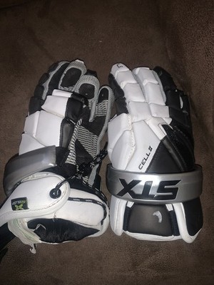 STX Cell II 12  Lacrosse Gloves Black White Goalie Field Adult