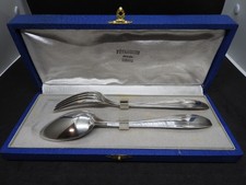 Couverts anciens en métal argenté 60 écrin cuillère fourchette MENAGERE de TABLE