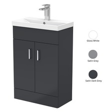 Balterley Floor Standing Vanity Unit with Ceramic Basin, 550mm - Choose Colour