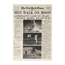20inx14in Apollo 11 Moon Landing New York Times Vintage Poster Craft Decoration