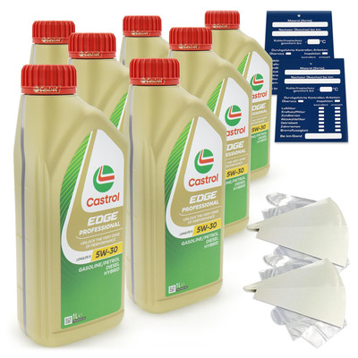 7 Liter Castrol Edge Prof. Longlife 3 III 5W30 Motoröl inkl. Trichter + Anhänger