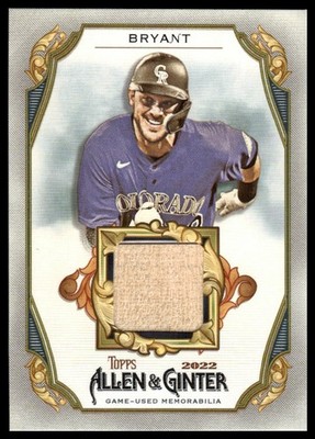 2022 Topps Allen & Ginter Kris Bryant #AGRB-KBR Full-Size Relics B Design