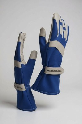Kart Rennkart Kartsport Trackday Handschuhe Karthandschuhe, blau/grau/schwarz