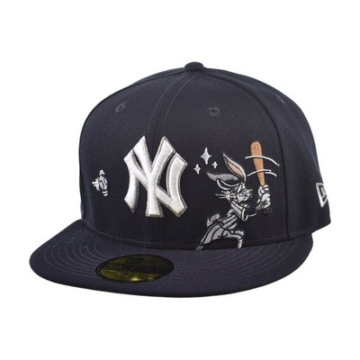 New Era 59FIFTY Bugs Bunny キャップ 7 5/8 New Era Looney Tunes NY Yankees Bugs Bunny Men's Fitted Hat Navy