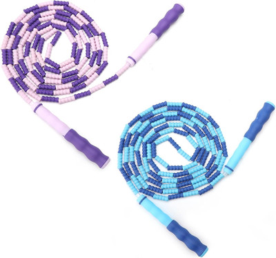 2 Stück Beaded Jump Rope, Verhedderungsfrei Springseil, 2.8M Schnell Verstellbar