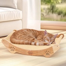 Sisal Cat Scratcher Bed Scratching Posts Hammock Adults Kitty Curls Wooden Pad