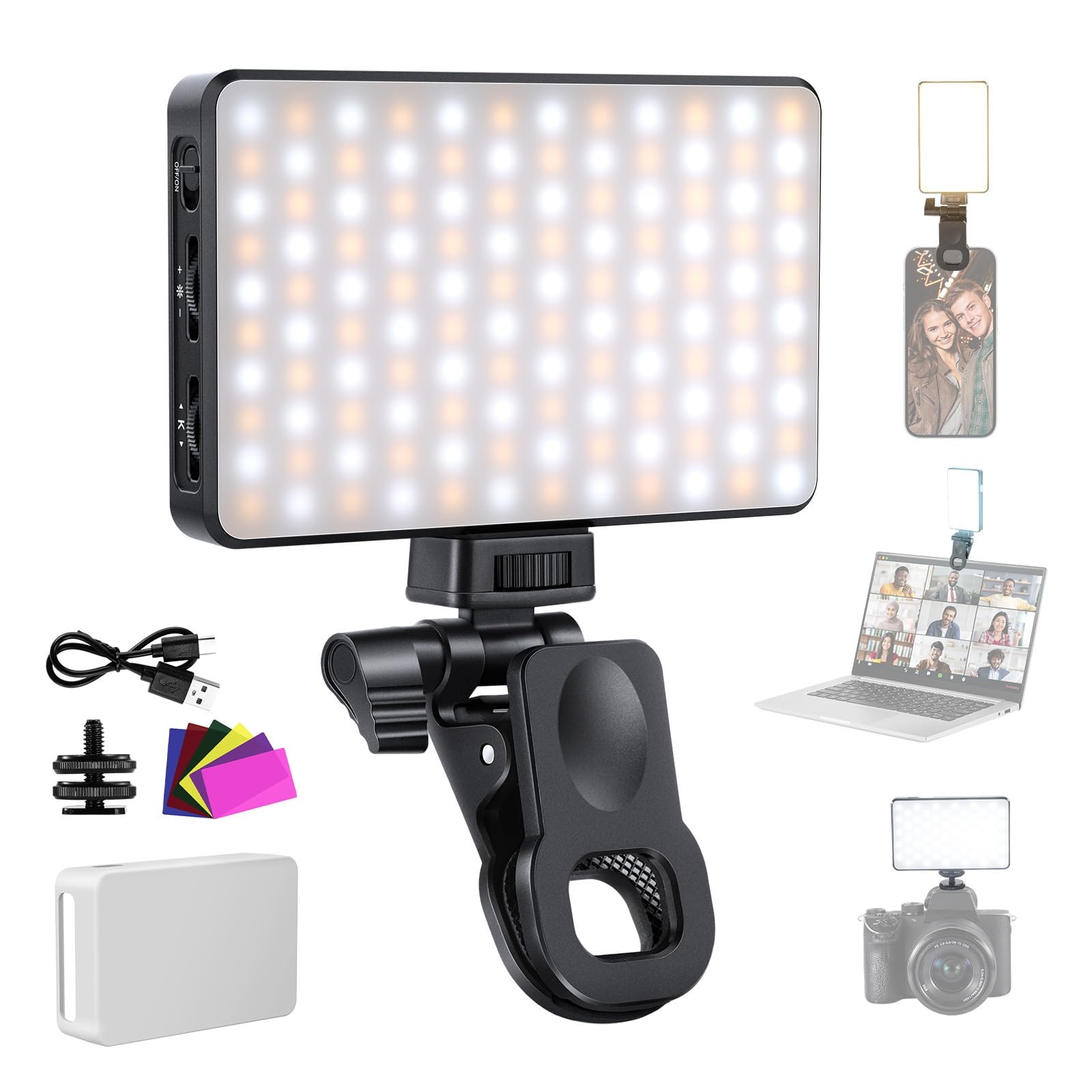 NEEWER BASICS LED Selfie Phone Light Rechargeable 2500-9000K Clip On Fill Light